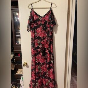 Black floral maxi dress